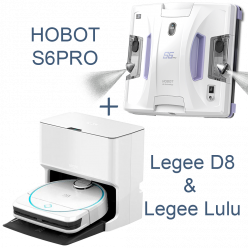 Hobot D8 + Lulu + S6PRO // robot aspirator + stație de autocuratare + robot de curatat geamuri //робот пылесос + Станция самоочистки + Мойщик окон