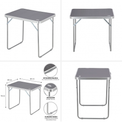 NC3020 Abisal  GRAPHITE CAMPING TABLE 80X60X70 cm NILS