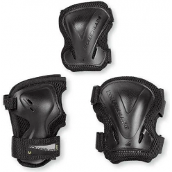 Комплект защиты Rollerblade 068P0500100 Rollerblade EVO GEAR 3 PACK BLACK  S – наколенники, налокотники, запястья, анатомический крой, вентиляция