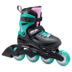 Роликовые коньки Rollerblade 073735003C1 FURY  NERO\VERDE MARE Size 29-33 – детские, колёса 4x72мм, жёсткость 80A, подшипники SG3, раздвижные