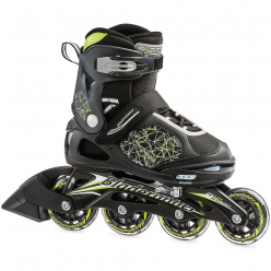 Роликовые коньки Rollerblade 0T910400T83 PHASER FLASH NERO/VERDE Size 32-35 – детские, колёса 4x72мм, жёсткость 80A, подшипники SG3, раздвижные