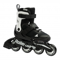 Роликовые коньки Rollerblade 07221900787 MICROBLADE  NERO/BIANCO  Size 28-32 – детские, колёса 4x72мм, жёсткость 80A, подшипники SG3, раздвижные