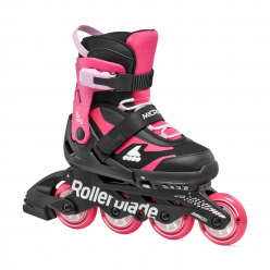 Роликовые коньки Rollerblade 86B0751530NJ02 MICROBLADE NERO/ROSA Size 33-36,5 – детские, колёса 4x72мм, жёсткость 80A, подшипники SG3, раздвижные