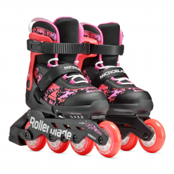 Роликовые коньки Rollerblade 86B0751540ND02 MICROBLADE SL NERO/CORALLO Size 33-36,5 – детские, колёса 4x72мм, жёсткость 80A, подшипники SG3, усиленная манжета