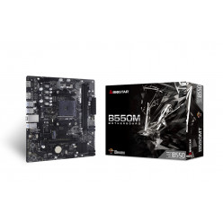 BIOSTAR B550MT, Socket AM4, AMD B550, Dual 2xDDR4-4933+, APU AMD graphics, HDMI, DP, 1xPCIe4.0 X16, 4xSATA3, 1x M.2 Gen4 x4(64Gb/s), 2xPCIe3.0 X1, ALC897 7.1 HDA, 1GbE LAN, Support Front 1x USB 3.2 Gen2 Type-C, 6xUSB3.2, mATX