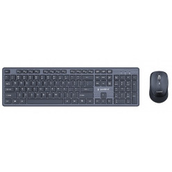 Gembird KBS-WCH-04-RU, Wireless desktop set, 2.4 GHz wireless full size keyboard and mouse, Single USB nano-receiver, RU-layout, Black