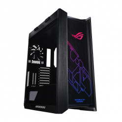 GX601 ASUS ROG STRIX HELIOS CASE, w/o PSU, mid-tower gaming case with 3x Tempered glass, aluminum frame, GPU braces, Vertical VGA Mount, 420mm radiator support and Aura Sync Front RGB LED, Front: 3x140mm, Rear: 1x140mm, 4x 2.5-/2x 3.5-, 1xUSB-C, 4xUSB3.2,