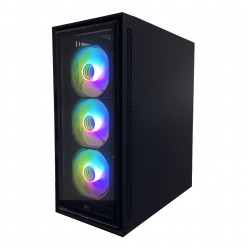 HPC C-09  ATX Case, with PSU (650W, 24 pin, Black Flat Cables, 1x 8pin(4+4), 2x 8pin(6+2), 6x SATA, 2x IDE, 12cm black fan), Glass Side & Front  Panels, 3x 120mm ARGB Fans (front), 1x 120mm ARGB Fan (rear), 1xUSB3.2, 2xUSB2.0/HD Audio, 2x 3.5-/3x 2.5-, Bo