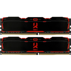 16GB (Kit of 2*8GB) DDR4-3200  GOODRAM  IRDM X DDR4 (Dual Channel Kit), PC25600, CL16, Latency 16-20-20, 1.35V, 1024x8, Aluminium BLACK heatsink