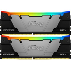 16GB (Kit of 2*8GB) DDR4-3600  Kingston FURY® Renegade DDR4 RGB, PC28800, CL16, 1Rx8, 1.35V, Symmetric Black/Silver Large heat spreader, Dynamic RGB effects featuring Kingston FURY Infrared Sync technology, Intel XMP Ready (Extreme Memory Profiles)