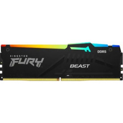 32GB DDR5-5600  Kingston FURY® Beast DDR5 RGB EXPO, PC44800, CL36, 1.25V, 2Rx8, Auto-overclocking, Asymmetric BLACK Large heat spreader, Dynamic RGB effects featuring Fury Infrared Sync technology, AMD® EXPO v1.0 and Intel® Extreme Memory Profiles (Intel®