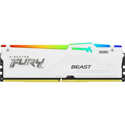 16GB DDR5-5600  Kingston FURY® Beast DDR5 White RGB EXPO , PC44800, CL36, 1.25V, 1Rx8, Auto-overclocking, Asymmetric WHITE Large heat spreader, Dynamic RGB effects featuring Fury Infrared Sync technology, AMD® EXPO v1.0 and Intel® Extreme Memory Profiles 