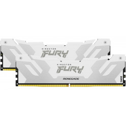 64GB (Kit of 2*32GB) DDR5-6400  Kingston FURY® Renegade White DDR5, PC51200, CL32, 2Rx8, 1.4V, Auto-overclocking, Symmetric WHITE Large heat spreader, Intel XMP 3.0 Ready  (Extreme Memory Profiles)