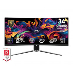 34.0- MSI OLED MAG 341CQP QD-OLED Quantum Dot Black (0.03ms, 1.5mln, up to 1000cd, 3440x1440, 178°/178°, 2 x HDMI2.1, DisplayPort, USB-C (Video, Data, Power (15W)), up to 240Hz Refresh Rate, AMD FreeSync Premium Pro, DisplayHDR True Black 400, USB Hub, Au