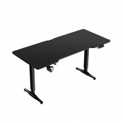 Motorized Gaming Desk 1STPLAYER MOTO-E 1460, 72-117 cm electric lift height, Intelligent height memory and sedentary reminder, Max load 80 kg, 18mm P2PB carbon fiber board, aluminium legs, 140*60*(72-117)cm, black