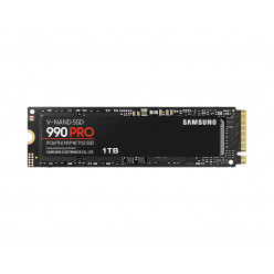 M.2 NVMe SSD 1.0TB  Samsung SSD 990 PRO, PCIe4.0 x4 / NVMe2.0, M2 Type 2280 form factor, Seq. Read: 7450 MB/s, Seq. Write: 6900 MB/s, Max Random 4k: Read /Write: 1200,000/1550,000 IOPS, Samsung in-house Controller, 1GB LPDDR4, V-NAND 3-bit MLC