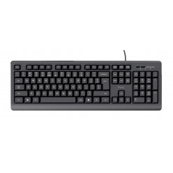 Trust Primo Keyboard, Full Size, Silent typing, Spill-resistant, USB, 1.8m, US, Black