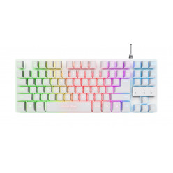 Trust Gaming GXT833W THADO TKL Compact metal gaming membrane keyboard with multicolour LED illumination, 87 keys, US, 1.5m,  USB, White