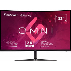31.5- VIEWSONIC VA LED VX3218C-2K Curved Gaming Black (1ms, 3500:1, 250cd, 2560x1440, 178°/178°, HDMI x 2, DisplayPort, 165Hz Refresh Rate, AMD Adaptive Sync, Curveture 1500R, Speakers 2 x 2W, Audio Line-out, VESA)