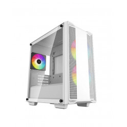DEEPCOOL -CC360 WH ARGB- Micro-ATX Case, with Side-Window (Tempered Glass SidePanel) Magnetic, without PSU, Pre-installed: Rear 1x120mm ARGB fan, Front: 2x120mm ARGB fans, Magnetic Dust filters, Quick-release SSD mounting,2x3.5- Bays/3x2.5- Bays, 1xUSB3.0