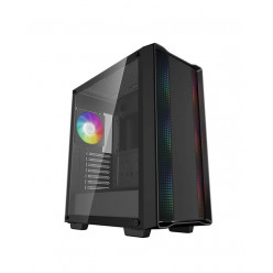 DEEPCOOL -CC560 ARGB V2- ATX Case, with Side-Window (Tempered Glass Side Panel) & Mesh Front Panel, without PSU, Tool-less, Pre-installed: Front 3x ARGB 120mm fans, Rear 1x ARGB 120mm fan, 2x2.5-SSD/2x3.5-HDD, Top panel Magnetic dust filter, PSU Shroud, 1