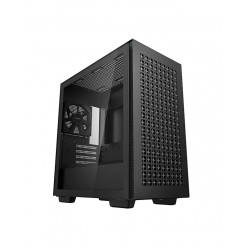 DEEPCOOL -CH370- Micro-ATX Case, with Side-Window (Tempered Glass SidePanel) Magnetic, without PSU, Pre-installed: Rear 1x120mm fan, Retractable Headset holder, GPU holder, Dust filters, Quick-release SSD mounting, 2xUSB3.0. 1xAudio, Black