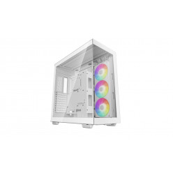 DEEPCOOL -CH780 WHITE- ATX Case, with Panoramic Glass-Dual Chamber Layout, without PSU, Tool-Less, Pre-installed: Side:1x420mm (3*140mm) ARGB, Support 420mm radiator, Vertical GPU mount and riser cable included, 1xType-C (Gen2), 4xUSB3.0, 1x Audio, LED, W