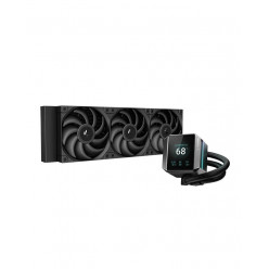DEEPCOOL Liquid Cooler  -MYSTIQUE 360-, 360mm radiator, Anti-Leak Technology, LGA1851/1700/1200/115x & AM5/AM4, up to 300W, 3x 120mm FDB FT12 SE fans: 500~2150rpm, <36.49dBA, 72.45CFM, 4-pin PWM, 5 PRO Pump: 3400rpm, 3-phase, 6-slot, 4-pole motor, Fluid D