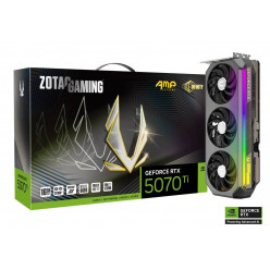 ZOTAC GeForce RTX™ 5070 Ti AMP Extreme INFINITY  16GB GDDR7, 256bit, 2512/28000Mhz, Blackwell/DLSS4, PCIeX16 5.0, 3.5-slot, 1xHDMI, 3xDP, Large Vapor Chamber, Triple Fan / IceStorm 3.0, Active Fan Control/FREEZE Fan Stop/Dual Bios, SPECTRA2.0 Link/RGB Lig