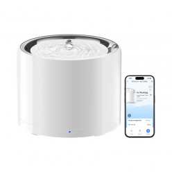 Petkit Eversweet 3Pro Smart Pet Drinking Fountain, Capacity 1.35L, 304 Stainless Steel, Multi-layer filtration system, Wireless Pump Design, PETKIT APP via bluetooth, Smart &amp; Normal &amp; DND Mode, Silent Pump 25dB, Product Size: 195*195*148mm, white