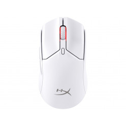 Беспроводная игровая мышь HYPERX Pulsefire Haste 2 Mini, белая, сверхлегкая, 400–26 000 точек на дюйм, 4 предустановки DPI, Bluetooth + 2,4 ГГц, сенсор HyperX 26K, ремешок для захвата в комплекте, RGB-подсветка по светодиодам, время работы от аккумулятора