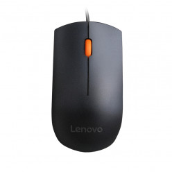 Мышь Lenovo 300 USB, черная, эргономичная, оптическая, 1200 точек на дюйм, длинный кабель