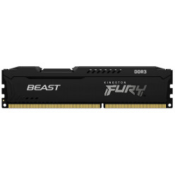 Память Kingston FURY Beast DDR3-1600 4 ГБ, CL10, 1Rx8, автоматический разгон, асимметричный чёрный теплораспределитель