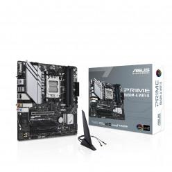 Материнская плата ASUS PRIME B650M-A WIFI II, сокет AM5, AMD B650, 14 фаз, 4xDDR5-7600, графика APU AMD, VGA, HDMI, DP, 3xPCIe 4.0 x16, 4xSATA3, RAID, 2xM.2 PCIe 5.0, Realtek 7.1 HDA, 2.5GbE LAN, WiFi6/BT, 2xUSB3.2 Gen2, 5xUSB3.2 (1C+4A), Aura Sync RGB 2.
