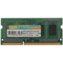 Оперативная память для ноутбука 4 ГБ DDR3L-1600 Silicon Power, PC12800, CL11, 512Mx8 8 чипов, 1,35 В
