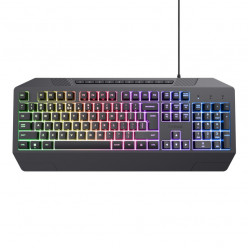 Клавиатура Trust Gaming GXT 836 EVOCX с подсветкой, RGB Wave, Anti-Ghosting, USB, США, чёрная