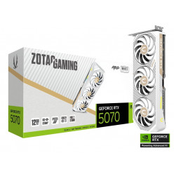 Видеокарта ZOTAC GeForce RTX™ 5070 AMP White Edition 12 ГБ GDDR7, 192 бит, 2587/28000 МГц, SFF-Ready