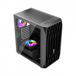 Case 1STPLAYER AY7 BLACK, ATX w/o PSU, Tempered Glass Side Panel, Mesh Front, Quick-realease panels, F2 ARGB fan (3front,1rear), C3 HUB without Controller, MB Synchronization, VGA bracket included, 3.5" HDD:1/2.5" SSD: 3, USB3.0*1,USB2.0*1,HD AUDIO, SPCC 