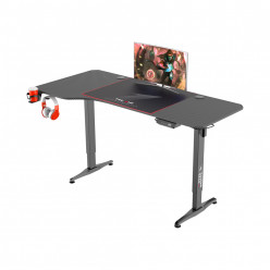 Motorized Gaming Desk 1STPLAYER MOTO-E 1675, 72-117 cm electric lift height, Intelligent height memory and sedentary reminder, Max load 80 kg, 18mm P2PB carbon fiber board, aluminium legs, 160*75*(72-117)cm, black