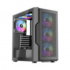 Case 1STPLAYER T7-P BLACK, ATX w/o PSU, Tempered Glass Side Panel, Front Panel: Plastic NET, F2 ARGB fan (3front,1rear), C3 HUB without Controller, MB Synchro, 2.5" SSD*3 / 3.5" HDD*1, Front removable dust filter, Tool-free Quick-realease panels, USB3.0*1