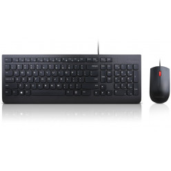 Lenovo Essential Wired Keyboard and Mouse Combo, USB, Black.