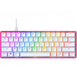 HYPERX Alloy Origins 60 Pink, Mechanical Gaming Keyboard (RU), Mechanical keys (HyperX Red - Linear switch) Backlight (RGB), Petite 60% form factor, Ultra-portable design, Full aircraft-grade aluminum body, USB