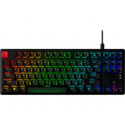 HYPERX Alloy Origins Core PBT Mechanical Gaming Keyboard (US Layout), HyperX Red - Linear key switch, High-quality, Durable PBT keycaps, Backlight (RGB), 100% anti-ghosting, Ultra-portable design, Solid-steel frame, USB