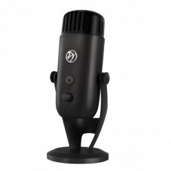 AROZZI Colonna The most powerful Plug-and-Play microphone, Boom arm attachable, Volume and gain dial controls, Mute button, Pick-up patterns: Cardioid, Bidirectional and Omnidirectional, Headphone jack, 3m, black