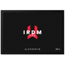 2.5- SSD 256GB  GOODRAM IRDM PRO GEN.2, SATAIII, Sequential Reads: 555 MB/s, Sequential Writes: 535 MB/s, Maximum Random 4k: Read: 96,000 IOPS / Write: 81,000 IOPS, Thickness- 7mm, Controller 8Channel Phison PS3112-S12, DRAM DDR3L cache, 3D NAND TLC