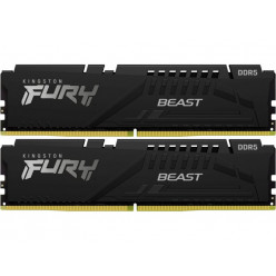 64GB (Kit of 2*32GB) DDR5-4800  Kingston FURY® Beast DDR5, PC38400, CL38, 2Rx8, 1.1V, Auto-overclocking, Asymmetric BLACK low-profile heat spreader, Intel XMP 3.0 Ready (Extreme Memory Profiles)