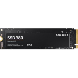M.2 NVMe SSD 250GB  Samsung SSD 980, PCIe3.0 x4 / NVMe1.4, M2 Type 2280 form factor, Seq. Read: 2900 MB/s, Seq. Write: 1300 MB/s, Max Random 4k: Read /Write: 230K/320K IOPS, Samsung Pablo Controller, 512MB LPDDR4, V-NAND 3-bit MLC