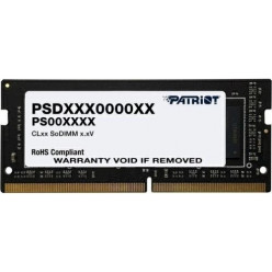 16GB DDR4-2666 SODIMM  PATRIOT Signature Line, PC21300, CL19, 1 Rank, Single-sided module, 1.2V