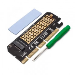 M.2 NVMe M-Key PCI-E adapter Savio AK-41 Expansion card, Supported PCI-E interfaces: PCI-E 4x, PCI-E 8x, PCI-E16x, Supported disk sizes: 2230, 2242, 2260, 2280