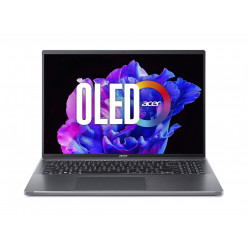 ACER Swift Go 16 Steel Gray (NX.KFSEU.001), 16.0- OLED 3.2K (3200x2000) DCI-P3 100%, 400nits,120Hz (Intel Core i5-1335U 10xCore, 3.4-4.6GHz, 16GB (onboard) LPDDR5 RAM, 512GB PCIe SSD, Intel Iris Xe Graphics, WiFi6E/BT 5.1, FPS, Backlit, 50Wh 4cell, 1440p 